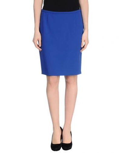 Shop Moschino Knee Length Skirt In Bright Blue