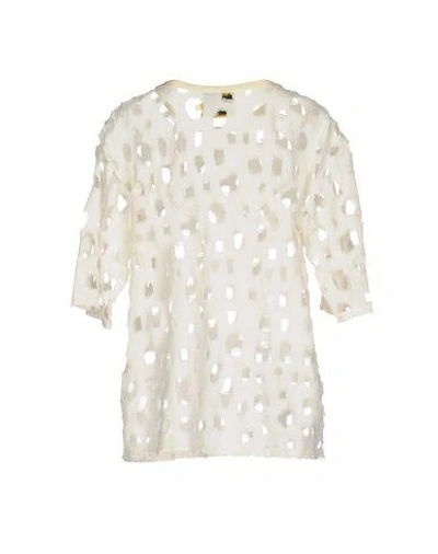 Shop Fausto Puglisi Solid Color Shirts & Blouses In Ivory