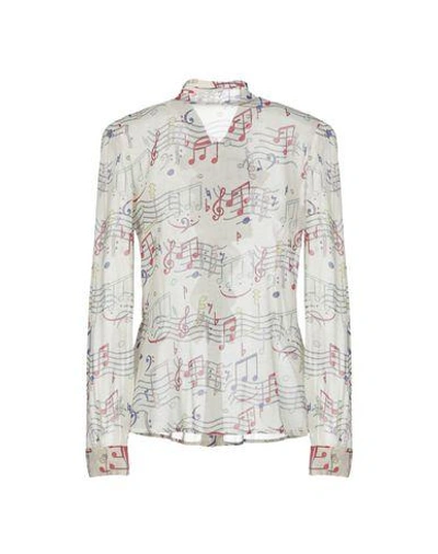 Shop Red Valentino Patterned Shirts & Blouses In Ivory