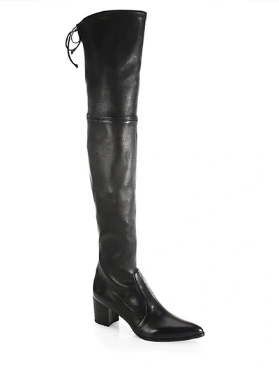 Shop Stuart Weitzman Thighland Suede Over-the-knee Boot In Black