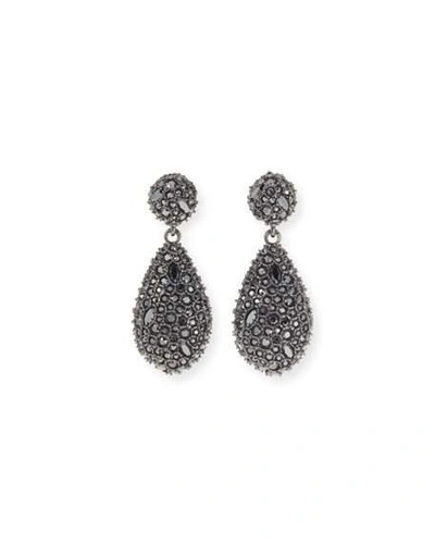 Shop Alexis Bittar Crystal Encrusted Dangle Post Earrings In Black