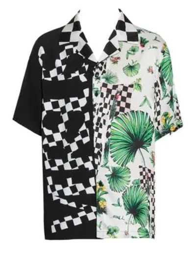 Shop Versus Mixed Media Hawaiian Shirt In Multi