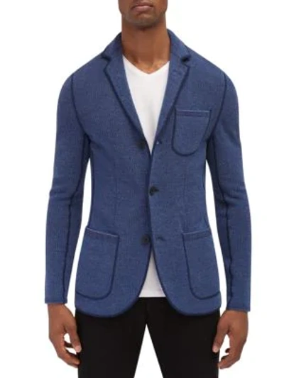 Shop Efm-engineered For Motion Copley Knit Wool Blazer In State Blue