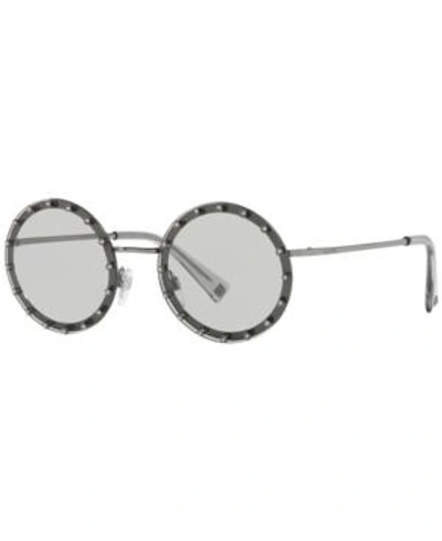 Shop Valentino Sunglasses, Va2010b 52 In Gunmetal / Gunmetal