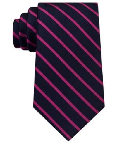 Shop Tommy Hilfiger Men's Stripe Silk Tie In Pink