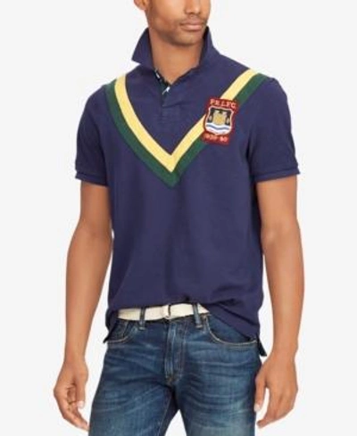 Shop Polo Ralph Lauren Men's Classic Fit Mesh Cotton Polo In Multi Navy