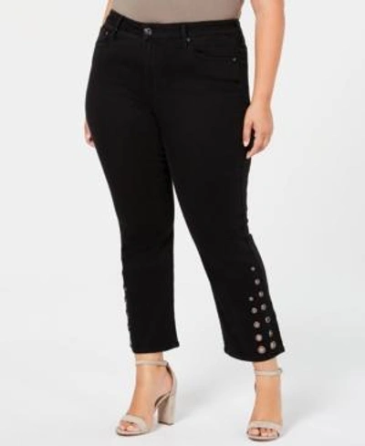 Shop Seven7 Jeans Seven7 Trendy Plus Size Lace-up Bootcut Jeans In Abyys