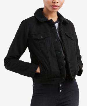 levis black sherpa trucker