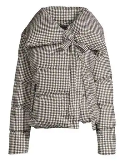 Bacon Houndstooth Padded Jacket In Black | ModeSens