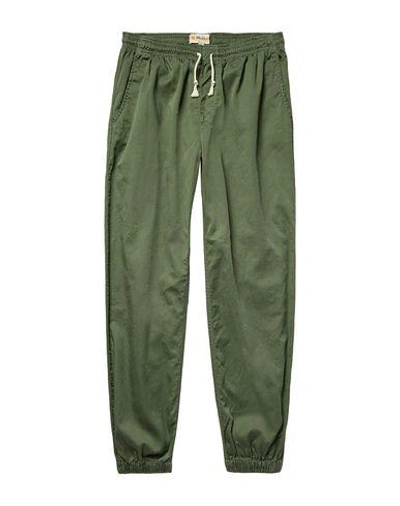 Shop Mollusk Man Pants Military Green Size L Cotton
