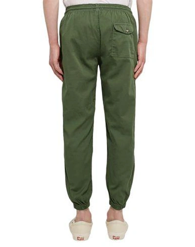 Shop Mollusk Man Pants Military Green Size L Cotton