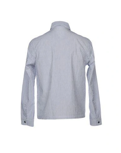 Shop Uniform Experiment Striped Shirt In Slate Blue