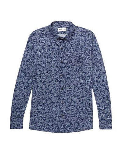 Shop Thorsun Patterned Shirt In Blue