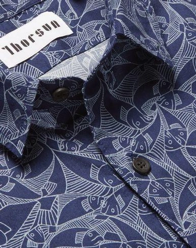 Shop Thorsun Patterned Shirt In Blue