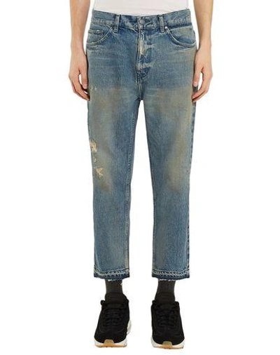 Shop John Elliott Man Denim Pants Blue Size 34 Cotton