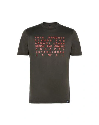 Shop Armani Jeans T-shirt In Military Green