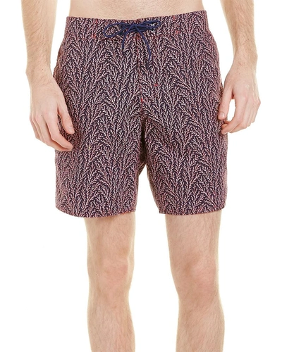 Shop Zachary Prell Amaranth Swim Trunk In Red