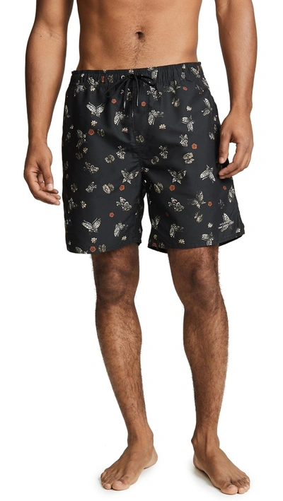 Shop Saturdays Surf Nyc Timothy Lacquer Butterfly Swim Shorts In Multi