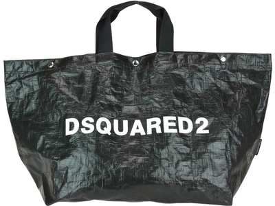 Shop Dsquared2 Large Logo Shopping Bag In Black