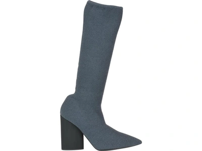 Shop Yeezy Knit Stretch Ankle Boot In Graphite