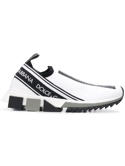 Shop Dolce & Gabbana Slip-on-sneakers Mit Logo In White