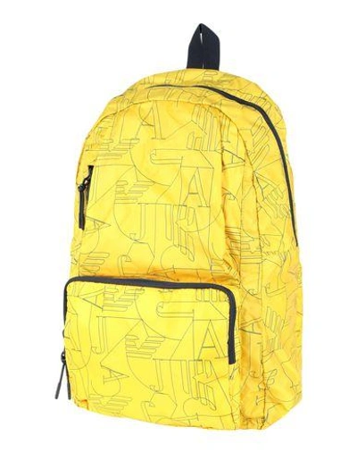 Shop Armani Jeans Backpack & Fanny Pack In Yellow