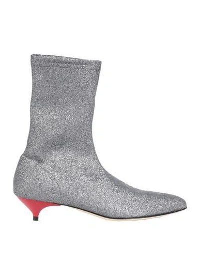 Shop Gia Couture Gia Ankle Boot Woman Ankle Boots Silver Size 7 Polyurethane, Polyester, Elastane