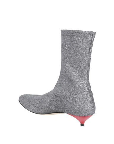 Gia Couture Ankle Boot Silver Stretch In Silver