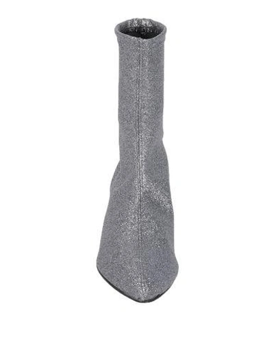 Gia Couture Ankle Boot Silver Stretch In Silver