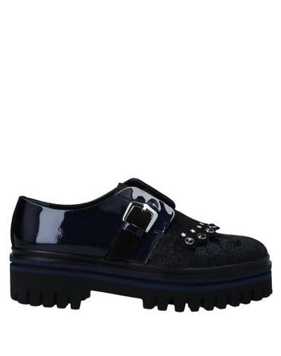 Shop Alberto Guardiani Loafers In Dark Blue