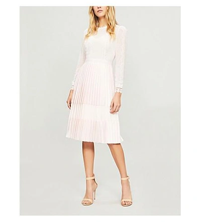 Ted baker looez lace shop trim pleated midi dress