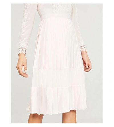 Ted baker looez lace trim cheap pleated midi dress