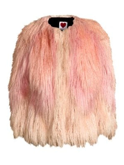 Shop House Of Fluff Mongolian Faux Fur Jacket In Pink