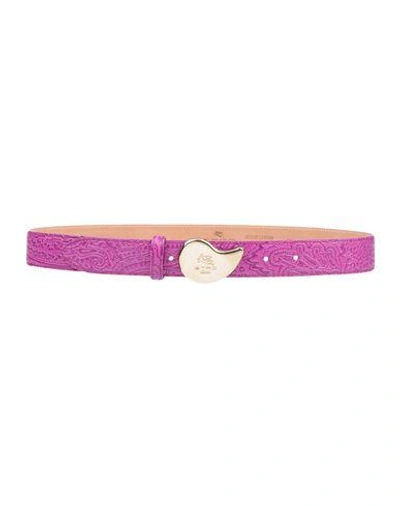 Shop Etro Regular Belt In Purple