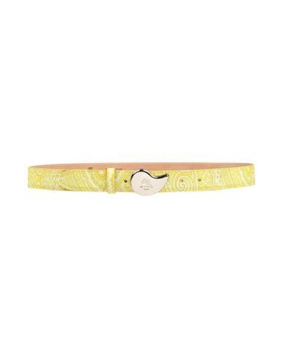 Shop Etro Belts In Yellow