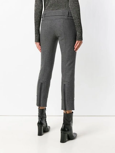 Shop Prada Belted Crop Trousers - Grey