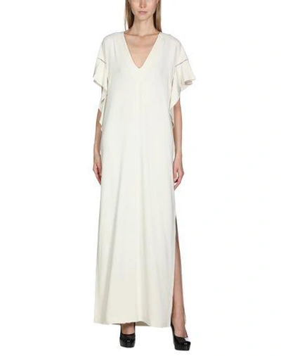 Shop Elie Saab Long Dress In Ivory