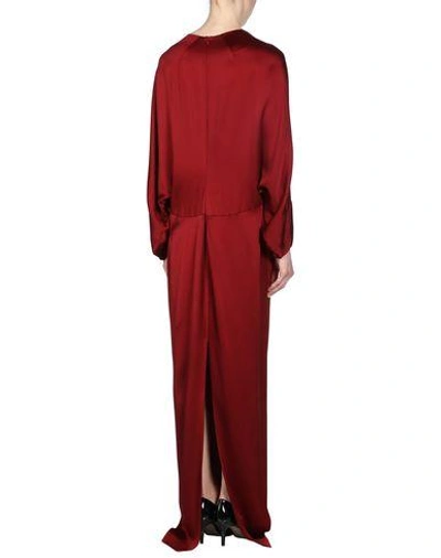 Shop Chalayan Long Dress In Brick Red
