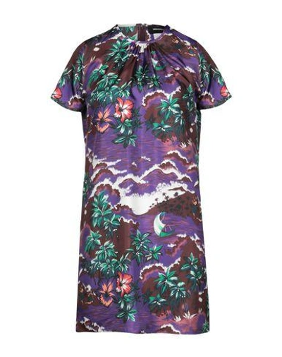Shop Dsquared2 Woman Short Dress Purple Size 4 Silk