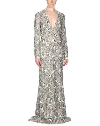 Shop J Mendel Long Dresses In Light Grey