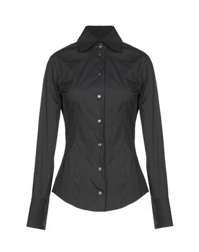 Brian Dales Woman Shirt Black Size 10 Cotton, Polyamide, Elastane In Black
