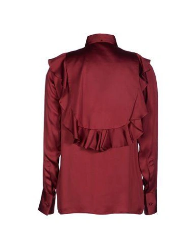 Shop Valentino Blouses In Brick Red