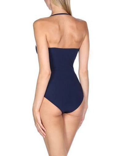 Shop Tory Burch One-piece Swimsuits In Dark Blue