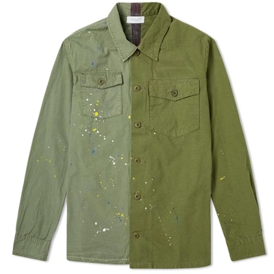 Shop John Elliott Distorted Military Shirt In Green