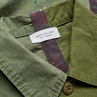 Shop John Elliott Distorted Military Shirt In Green