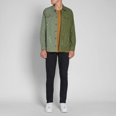 Shop John Elliott Distorted Military Shirt In Green