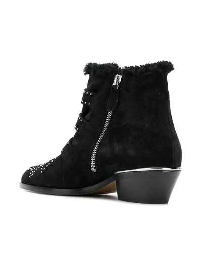 Shop Chloé Susanna Shearling Boots In Black