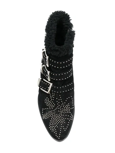 Shop Chloé Susanna Shearling Boots In Black