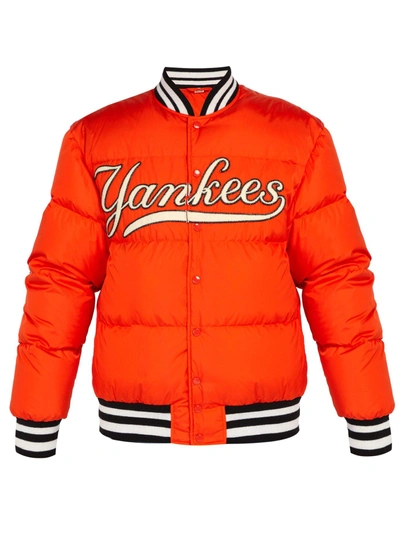 Gucci Men's Bomber Jacket With Ny Yankees&trade; Patch In Orange | ModeSens