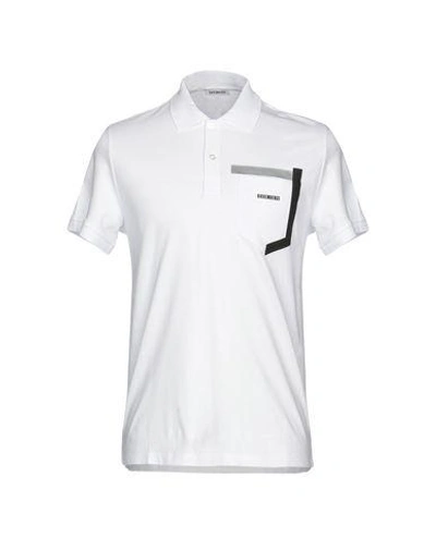 Shop Bikkembergs Man Polo Shirt White Size S Cotton, Elastane
